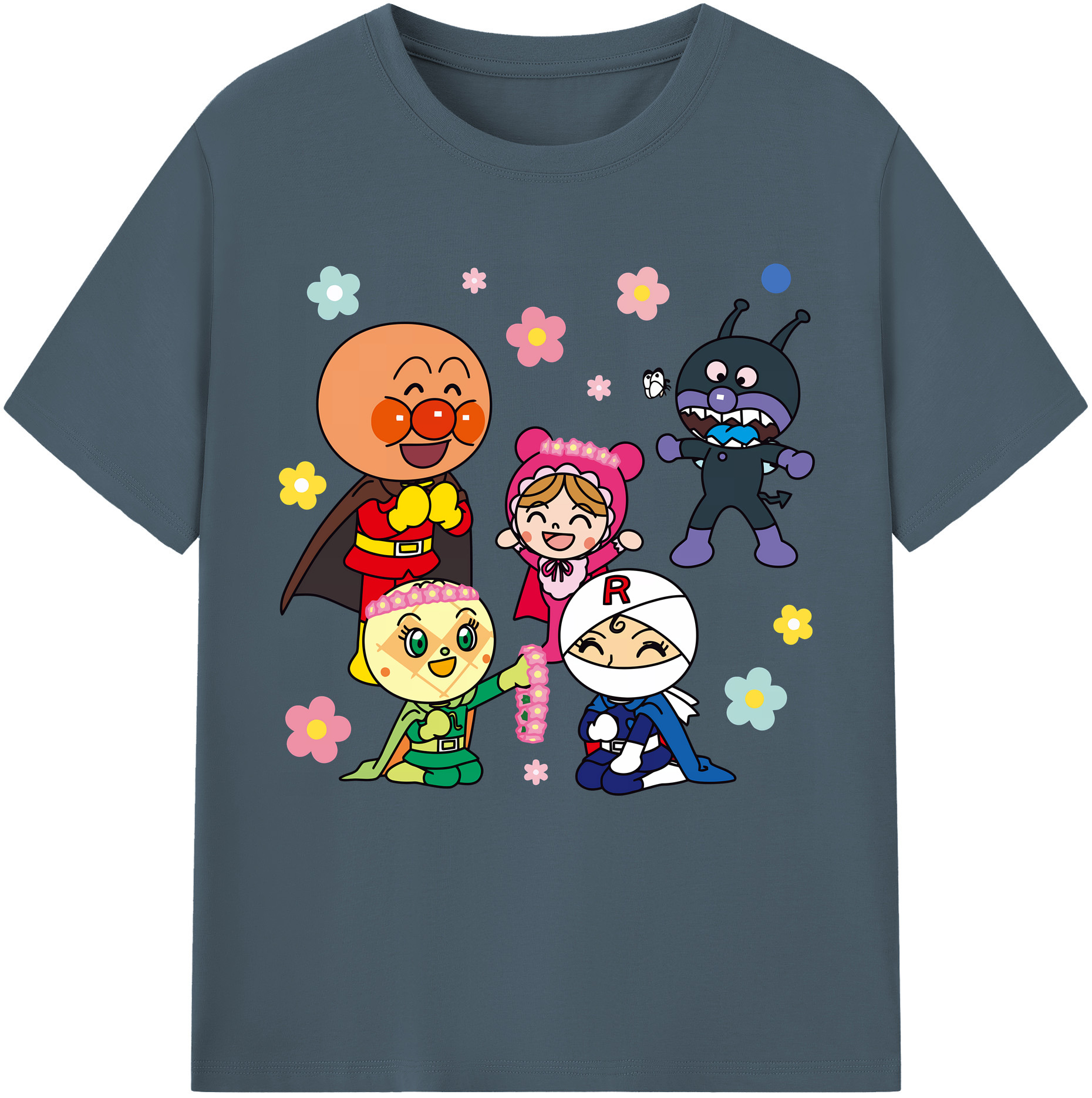 （画像用） アンパンマン Anpanman 綿100％半袖Tシャツ（フロントプリント）